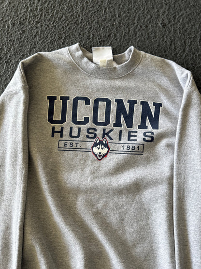 UCONN HUSKYS CREWNECK - L